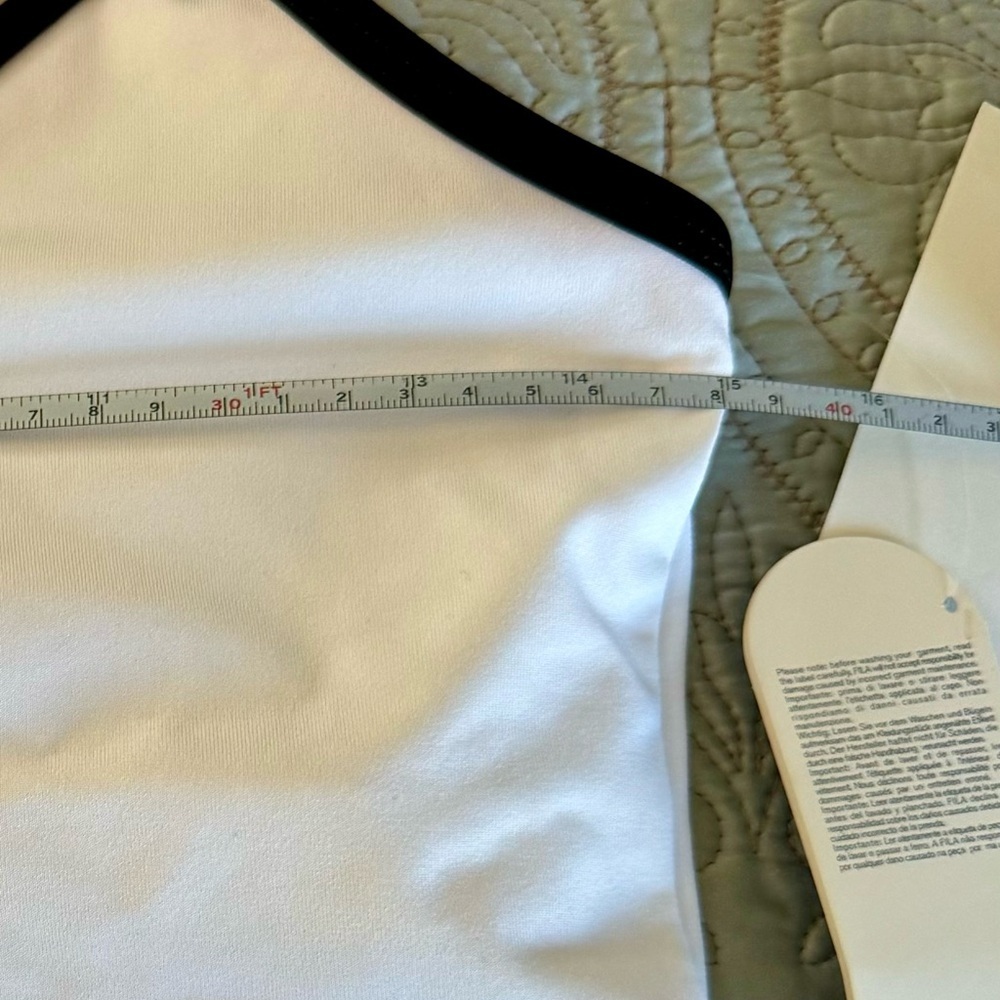 NWT FILA Woman’s Cami Tank Top White with Black trim size medium - Picture 6 of 8